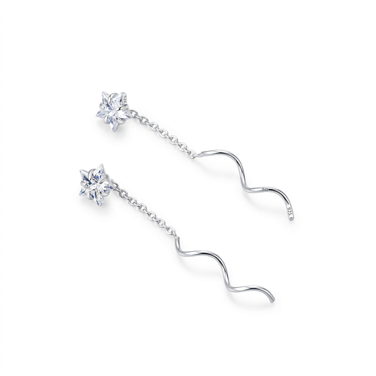 Aretes Estrella de Cinco Puntas con Zirconias