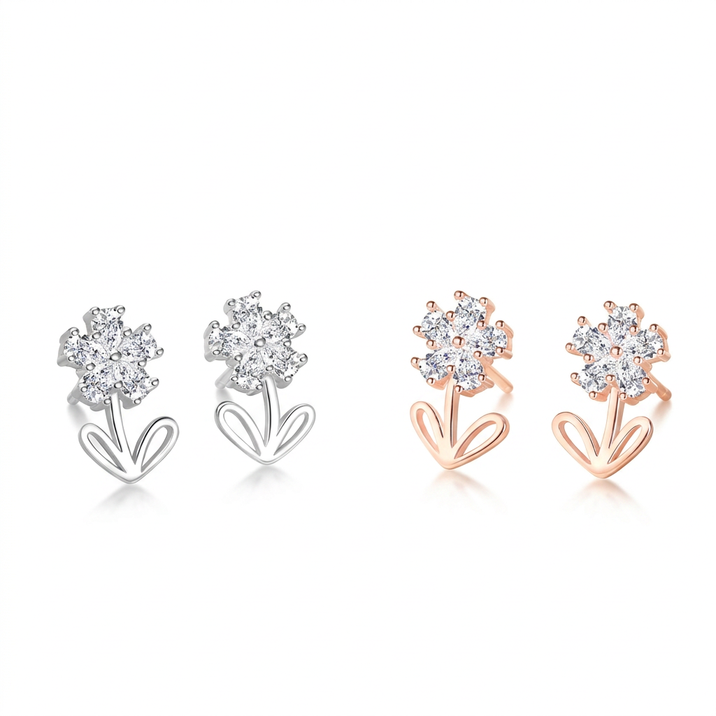 Aretes Flor con Zirconias II