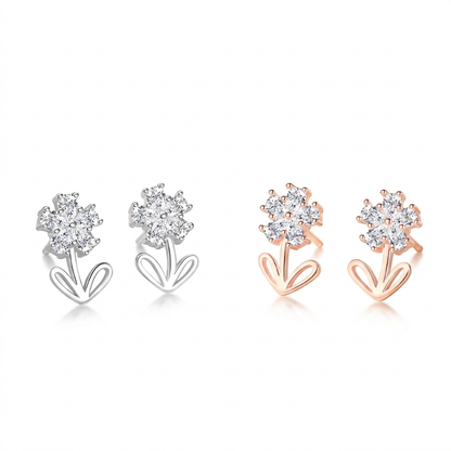 Aretes Flor con Zirconias II