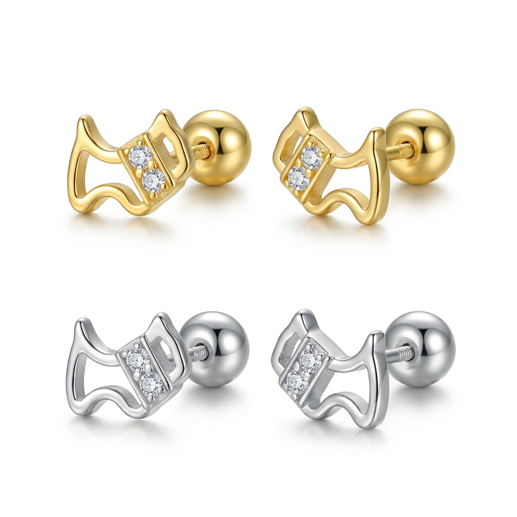Aretes Perrito con Zirconias