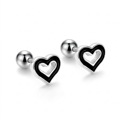 Aretes Corazón Calado de Color