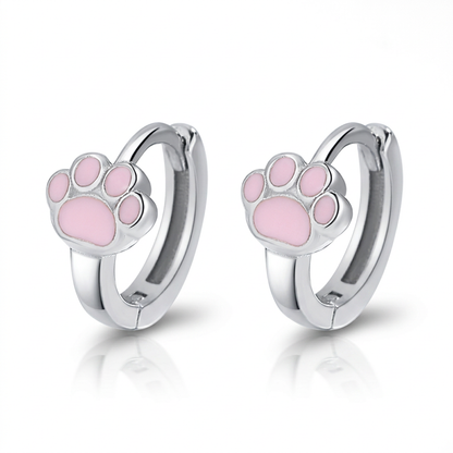Arracadas Huellita de Gato Rosa
