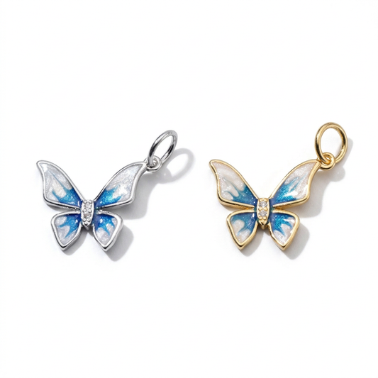 Dije Mariposa Esmaltada con Zirconias