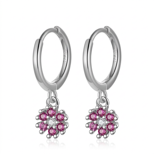 Arracadas Flor con Zirconias
