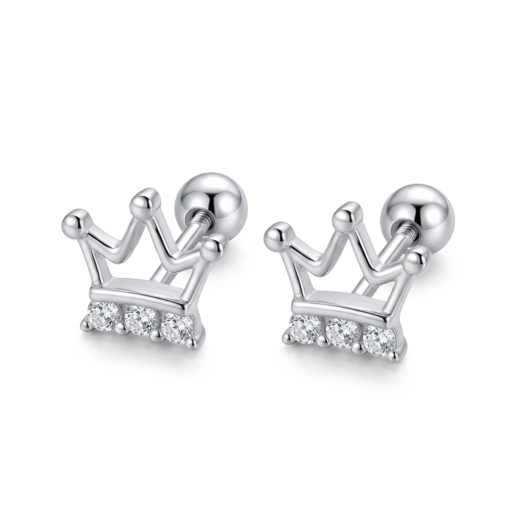 Aretes Corona Calada con Zirconias