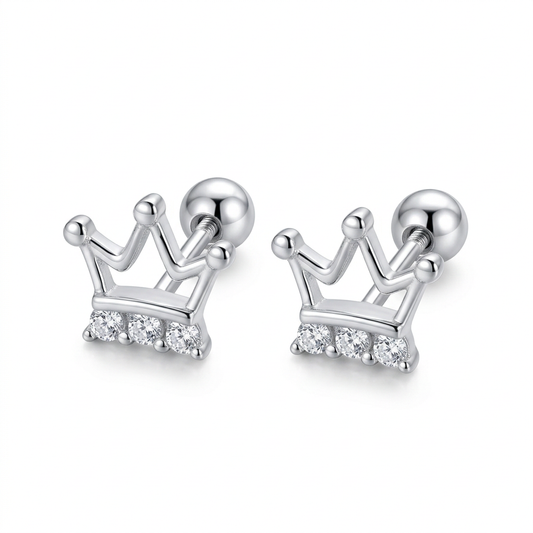 Aretes Corona Calada con Zirconias