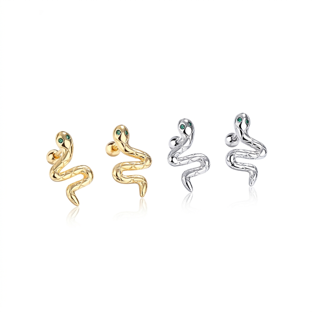 Aretes Serpiente en Espiral