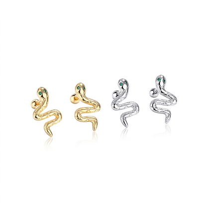 Aretes Serpiente en Espiral