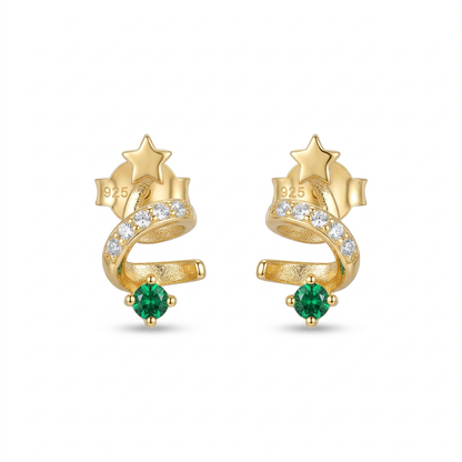 Aretes Árbol de Navidad Giratorio
