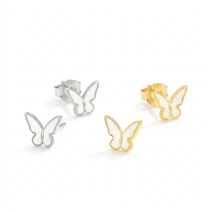 Aretes Mariposa Blanca