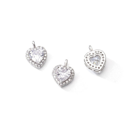 Dije Corazón de Zirconia Plateado