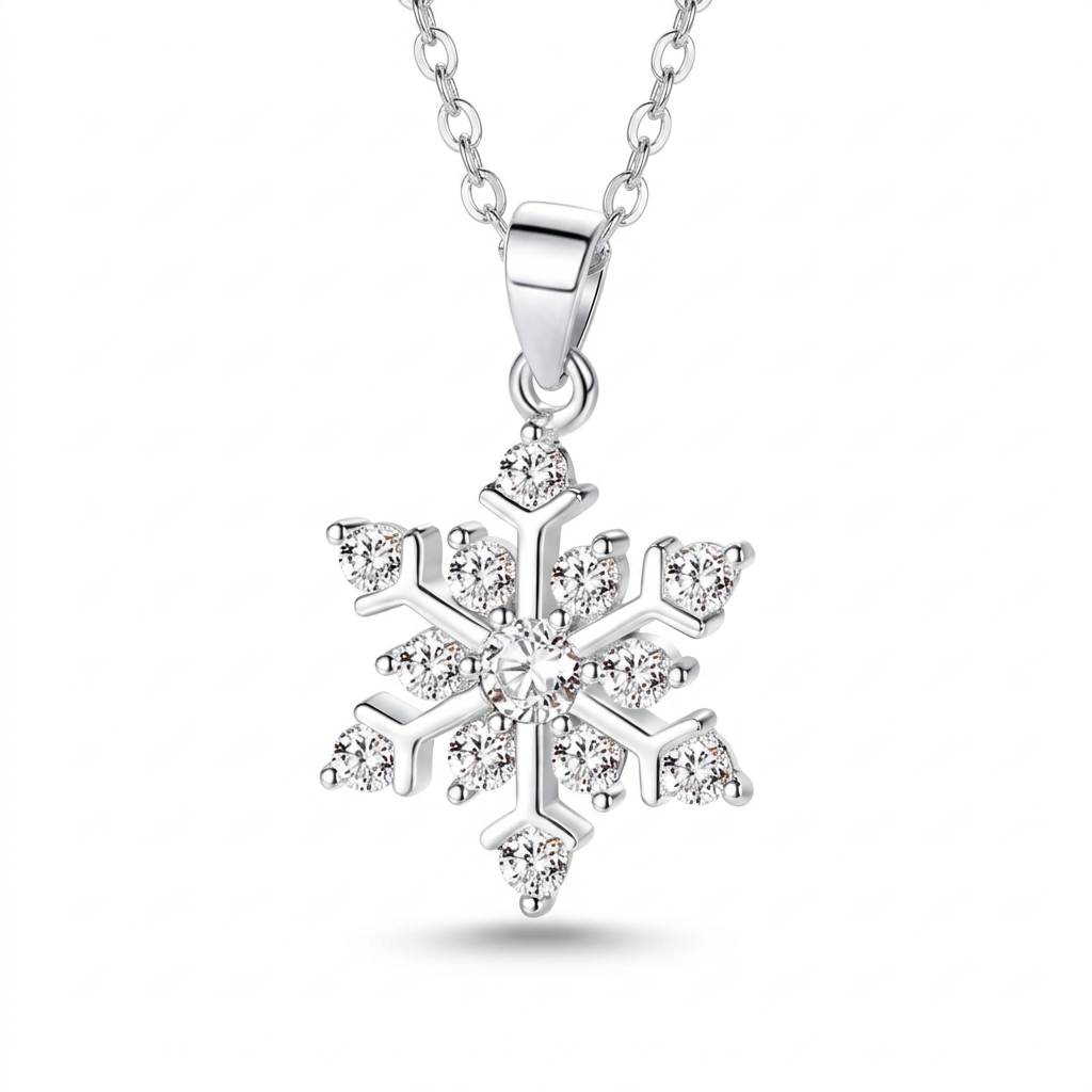 Dije Copo de Nieve Sencillo con Zirconias