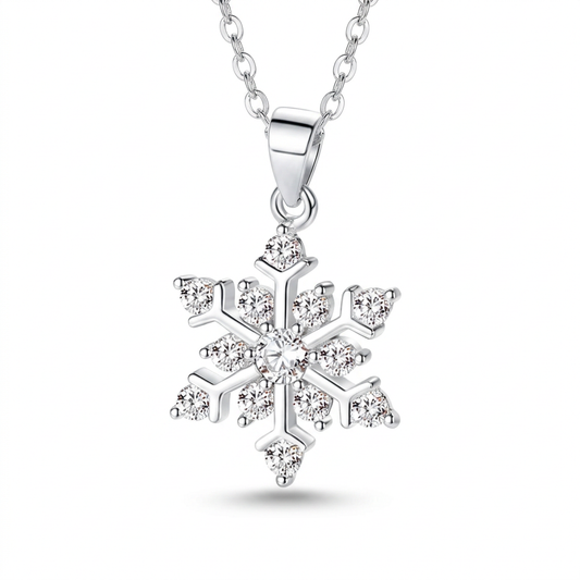 Dije Copo de Nieve Sencillo con Zirconias