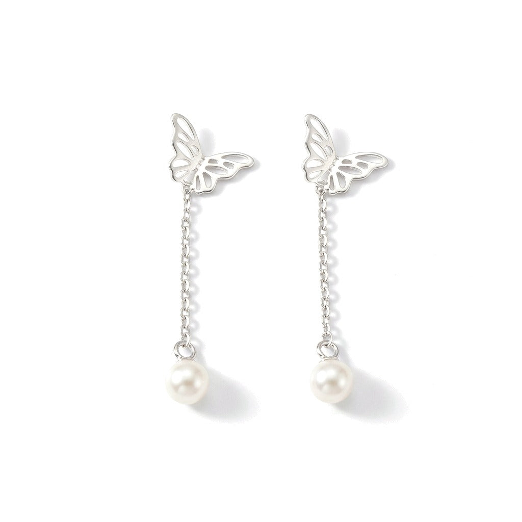Aretes Mariposa con Perlas