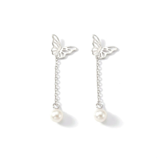 Aretes Mariposa con Perlas