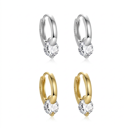 Arracadas con Zirconias Redondas