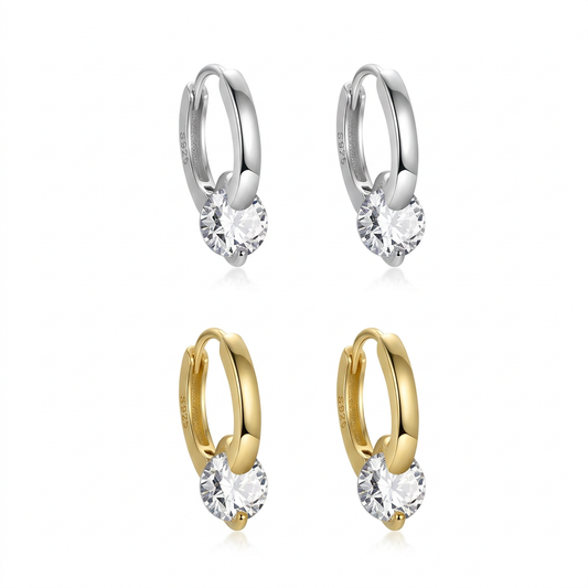 Arracadas con Zirconias Redondas