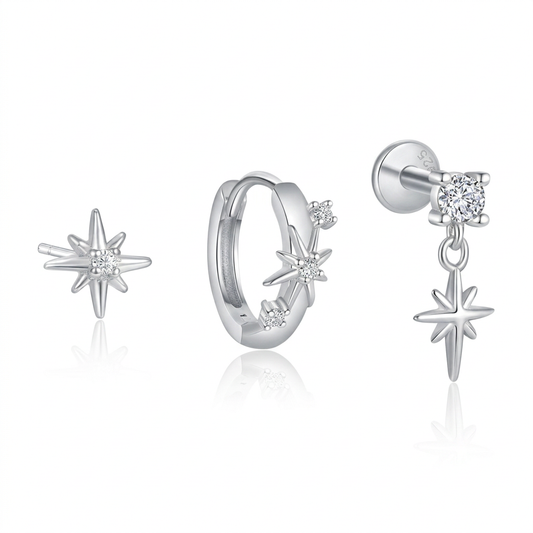 Aretes Estrella de Ocho Puntas