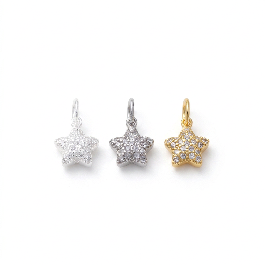 Dije Estrella Deslumbrante en Tres Tonos