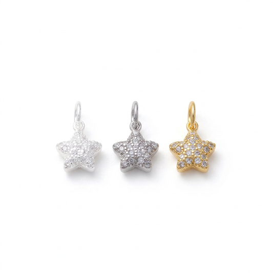 Dije Estrella Deslumbrante en Tres Tonos