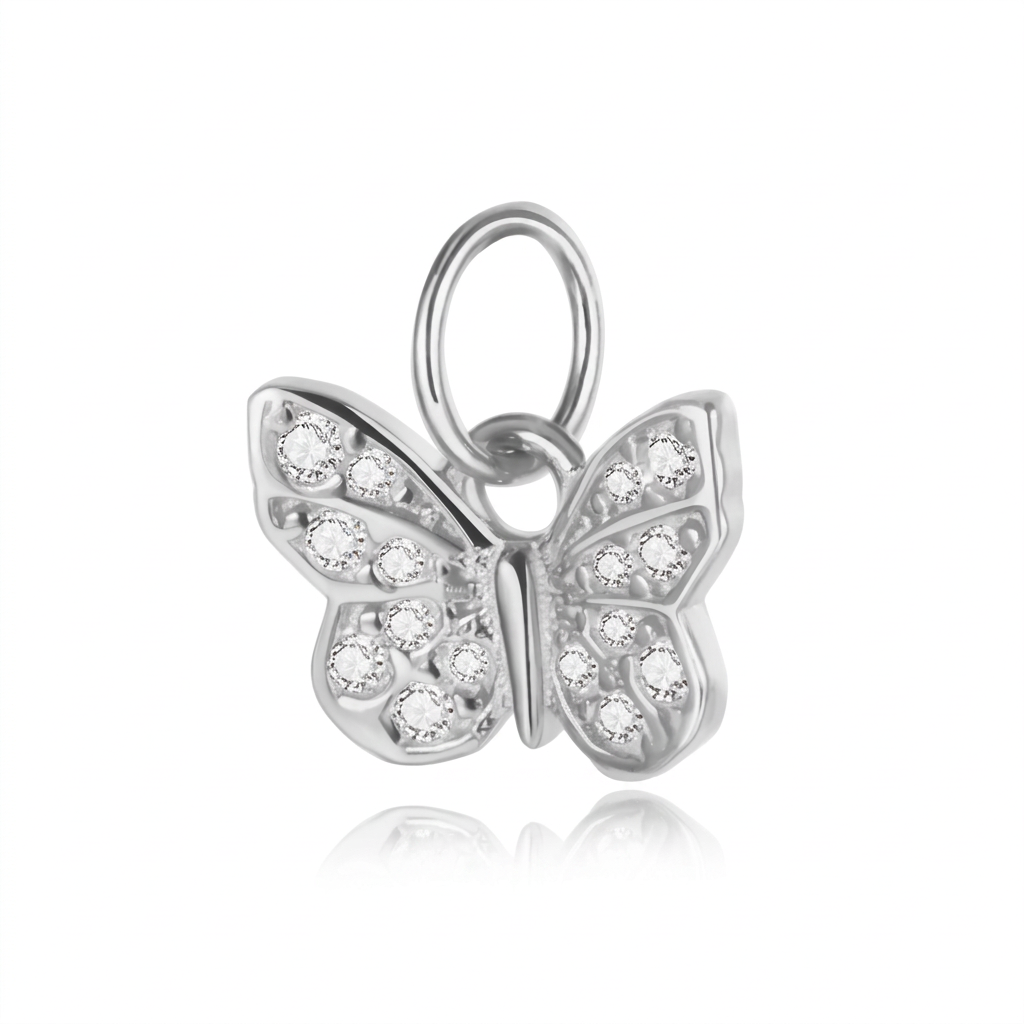 Dije Mariposa con Zirconia para Collar