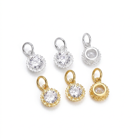Dije Redondo con Zirconia en Plateado o Dorado