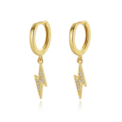 Aretes Colgantes Rayo con Zirconias