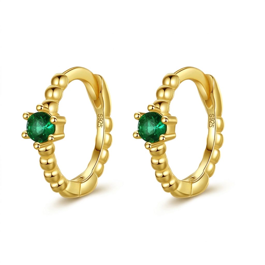 Arracadas Pequeñas Unisex con Zirconia de Color