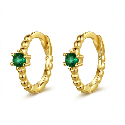 Arracadas Pequeñas Unisex con Zirconia de Color