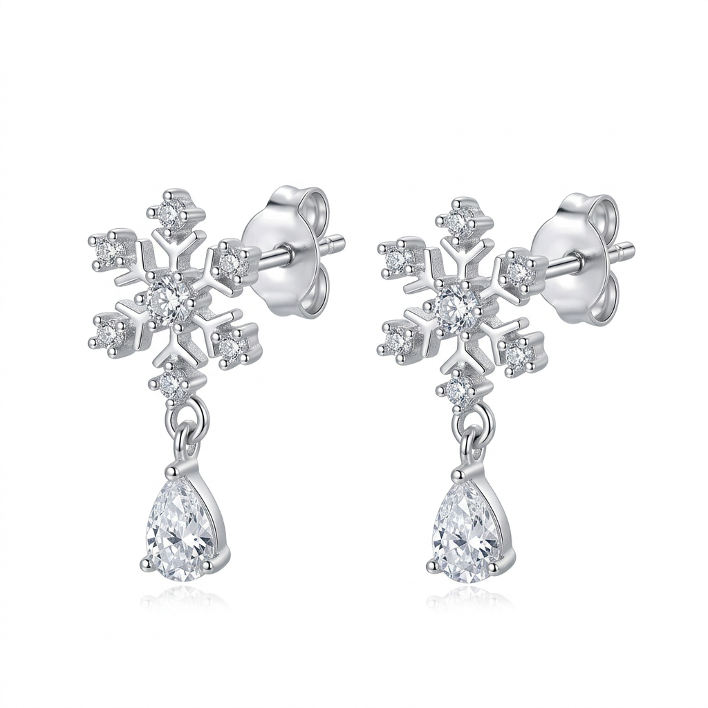 Aretes Nieve Navideña