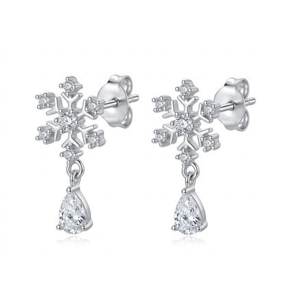 Aretes Nieve Navideña