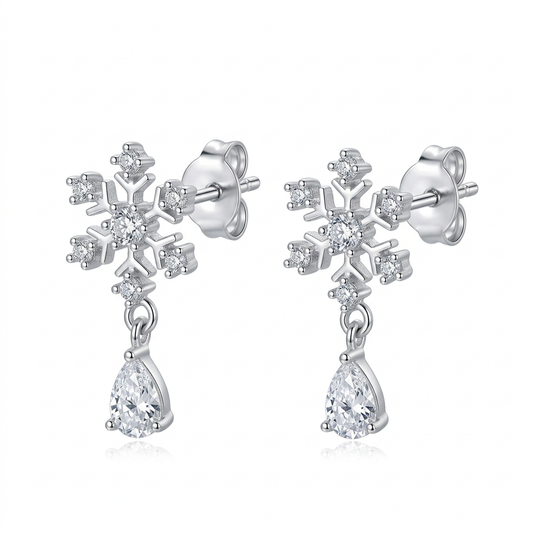 Aretes Nieve Navideña
