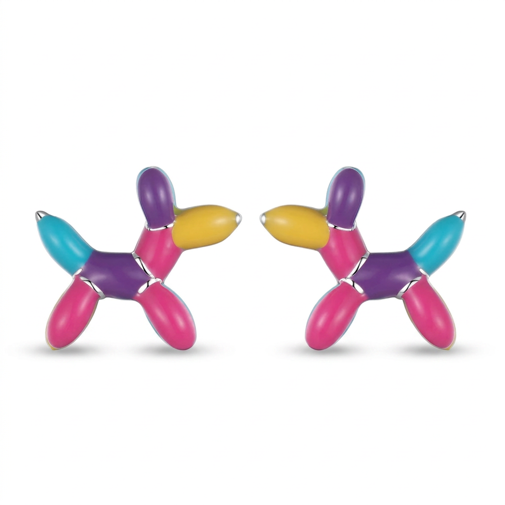 Aretes Perrito Esmaltado