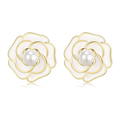 Aretes Flor con Perla