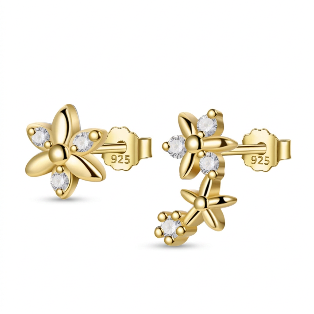 Aretes Asimétricos Flores