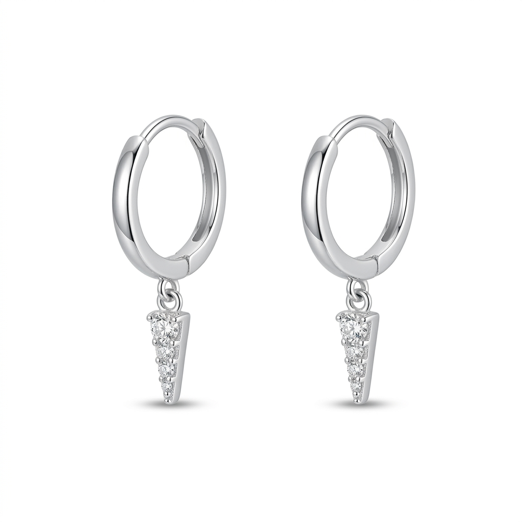 Aretes Triángulo Geométrico con Zirconias