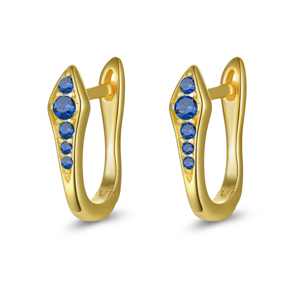 Arracadas con Zirconias Azules, Blancas o Verdes