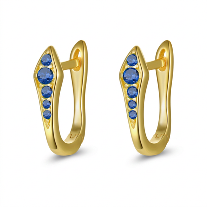 Arracadas con Zirconias Azules, Blancas o Verdes