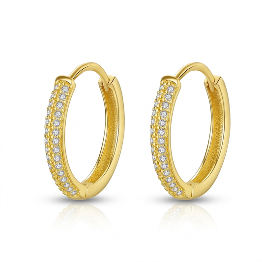 Arracadas Redondas con Zirconias Brillantes