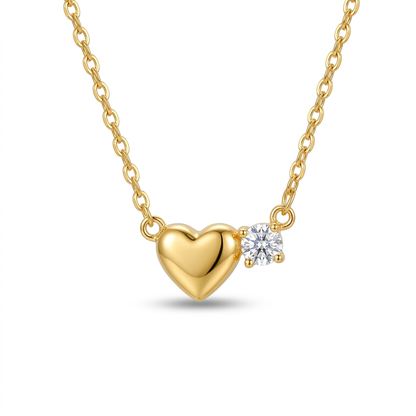 Collar Corazón Dorado con Zirconias