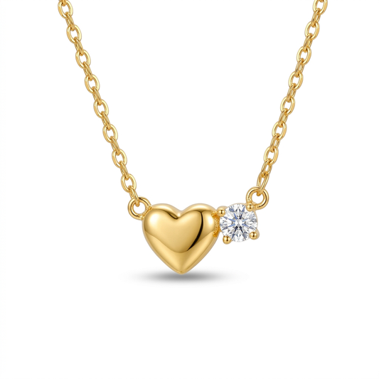 Collar Corazón Dorado con Zirconias