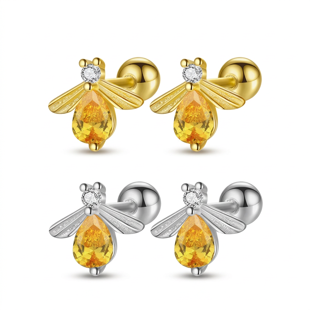 Aretes Abejita con Zirconias