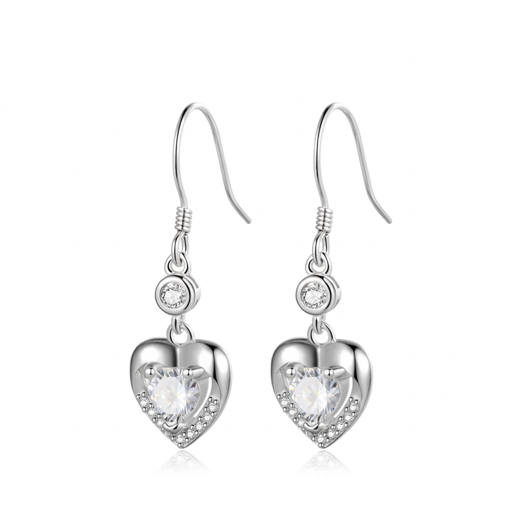 Aretes Corazón Delicado con Zirconias
