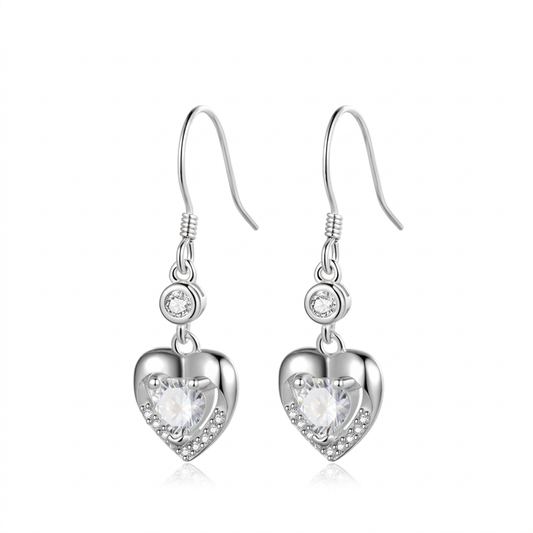 Aretes Corazón Delicado con Zirconias