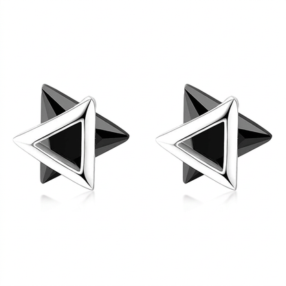 Aretes Triángulo con Zirconia Blanca o Negra