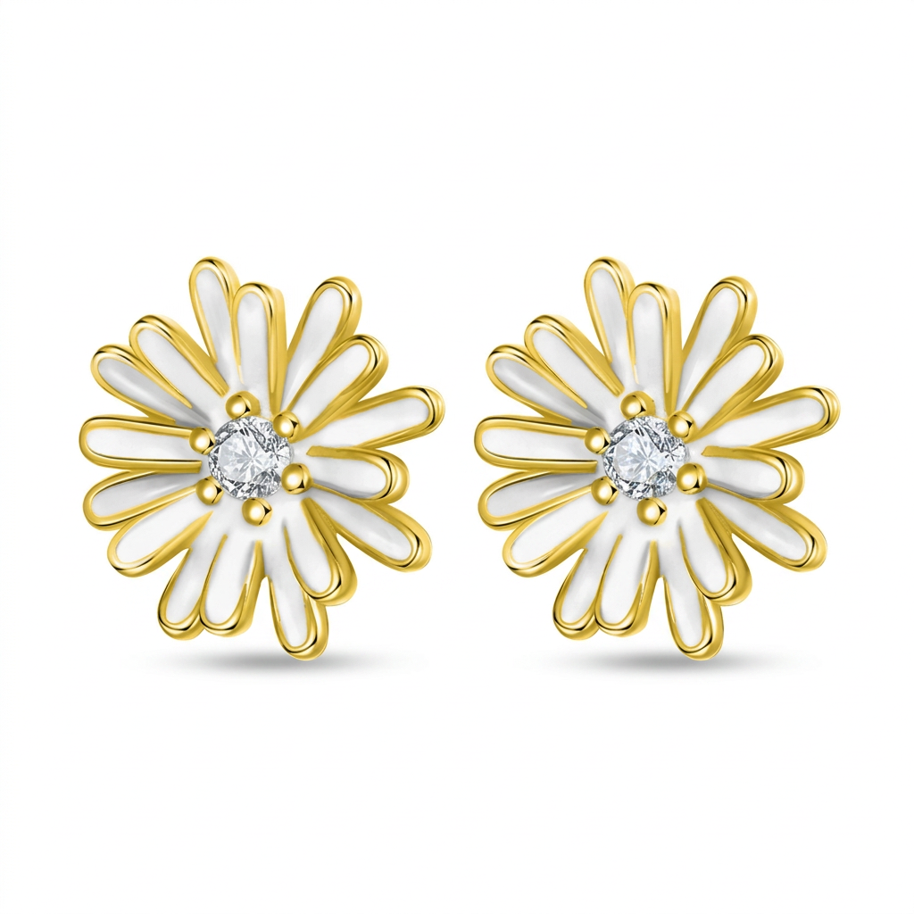 Aretes Flor de Crisantemo