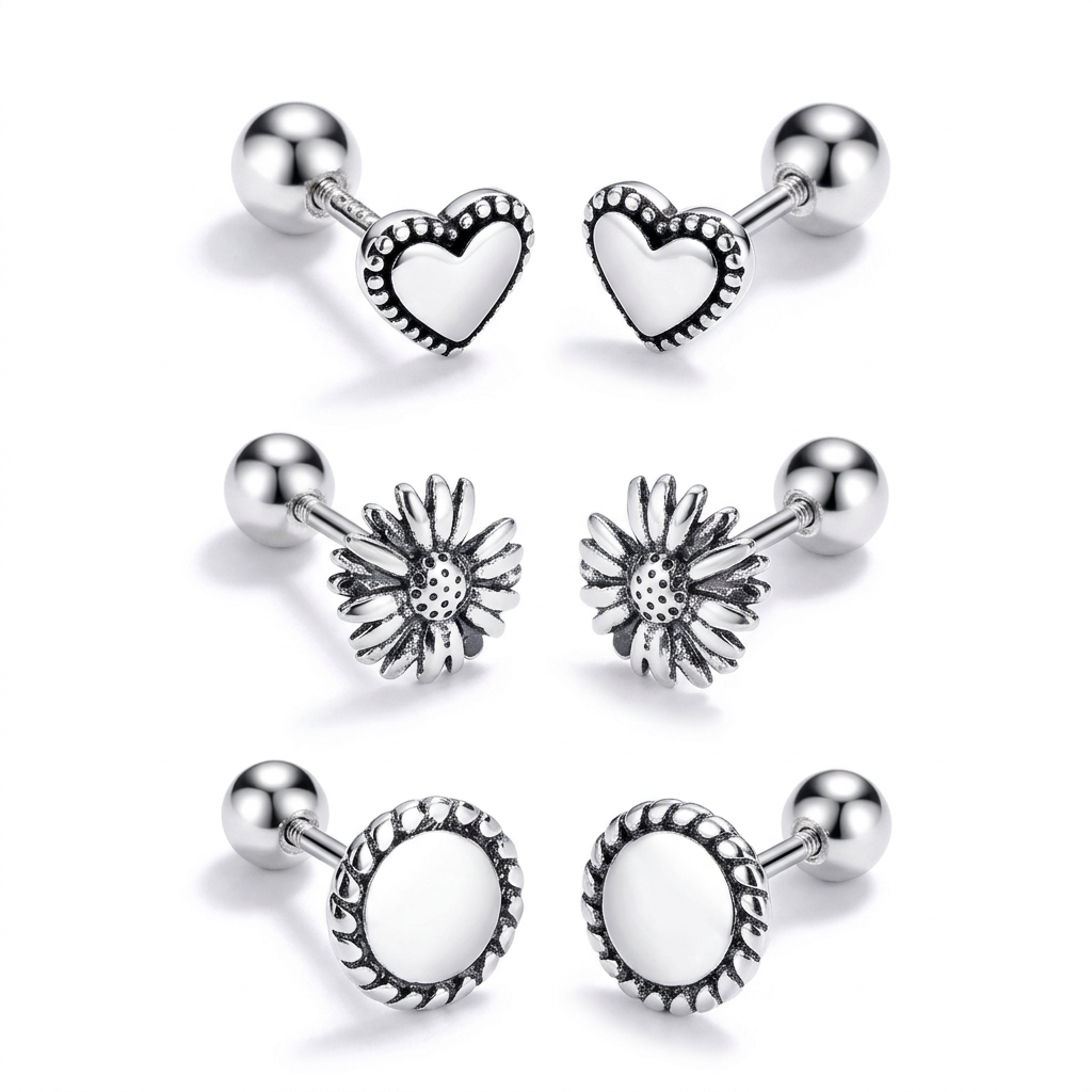 Aretes Margarita, Corazón y Círculo