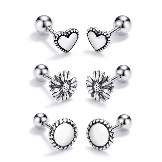 Aretes Margarita, Corazón y Círculo
