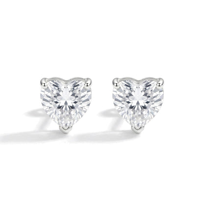 Aretes Solitario Corazón de Zirconia
