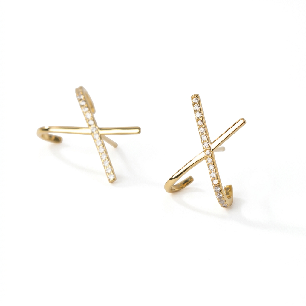 Aretes Cruz Delicada con Zirconias